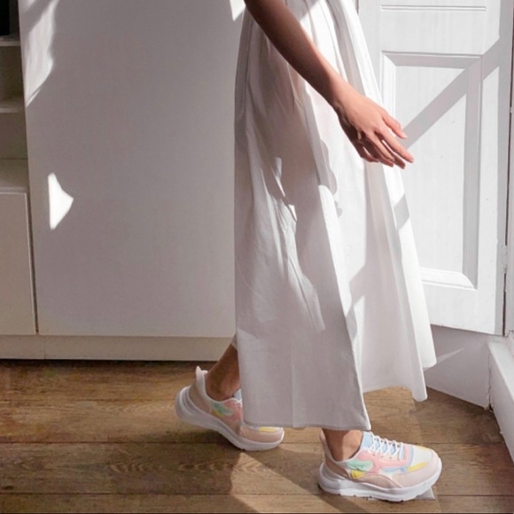 Flowy Pleated Racerback Dress NEW Sz 0 XS White - Picture 4 of 6